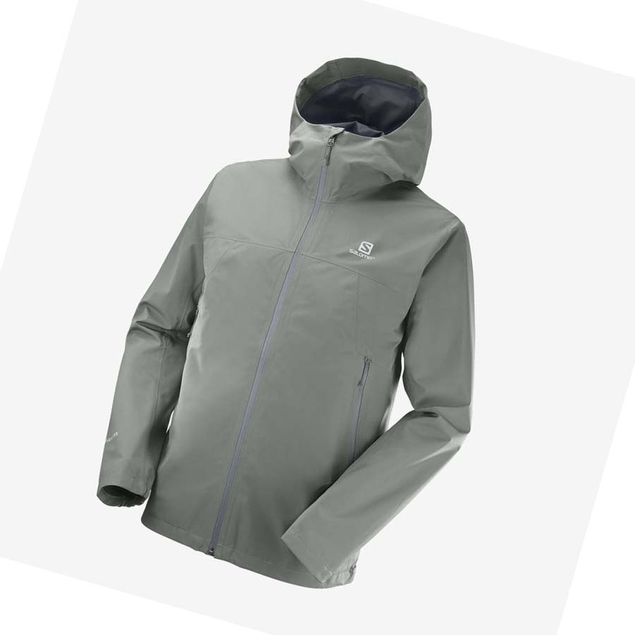 Salomon OUTLINE GORE-TEX WATERPROOF 2.5 LAYERS Erkek Ceket Zeytin Yeşili | TR 3282TCE